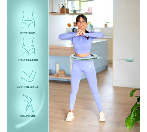 КОМПЛЕКТ ОБРУЧ HULA HOOP МАГНІТНИЙ ЗЕЛЕНИЙ HHM14 З ОБТЯЖУВАЛЬНИКОМ + ЛІЧИЛЬНИК HMS + ПІДТРИМКА НА ТАЛІЇ BR163 ЧОРНИЙ ПЛЮС РОЗМІР