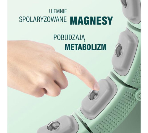 КОМПЛЕКТ ОБРУЧ HULA HOOP МАГНІТНИЙ ЗЕЛЕНИЙ HHM14 З ОБТЯЖУВАЛЬНИКОМ + ЛІЧИЛЬНИК HMS + ПІДТРИМКА НА ТАЛІЇ BR163 ЧОРНИЙ ПЛЮС РОЗМІР