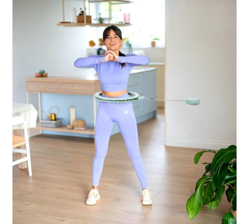 КОМПЛЕКТ ОБРУЧ HULA HOOP МАГНІТНИЙ ЗЕЛЕНИЙ HHM14 З ОБТЯЖУВАЛЬНИКОМ + ЛІЧИЛЬНИК HMS + ПІДТРИМКА НА ТАЛІЇ BR163 ЧОРНИЙ ПЛЮС РОЗМІР