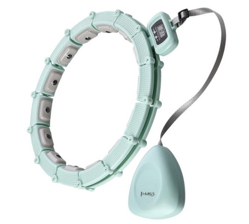 КОМПЛЕКТ ОБРУЧ HULA HOOP МАГНІТНИЙ ЗЕЛЕНИЙ HHM14 З ОБТЯЖУВАЛЬНИКОМ + ЛІЧИЛЬНИК HMS + ПІДТРИМКА НА ТАЛІЇ BR163 ЧОРНИЙ ПЛЮС РОЗМІР