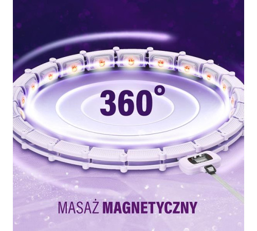 КОМПЛЕКТ ХУЛА-ХУП МАГНІТНИЙ ФІОЛЕТОВИЙ HHM14 З ГАРЮ + ЛІЧИЛЬНИК HMS + ПІДТРИМКА НА ТАЛІЇ BR163 ЧОРНИЙ ПЛЮЗ РОЗМІР