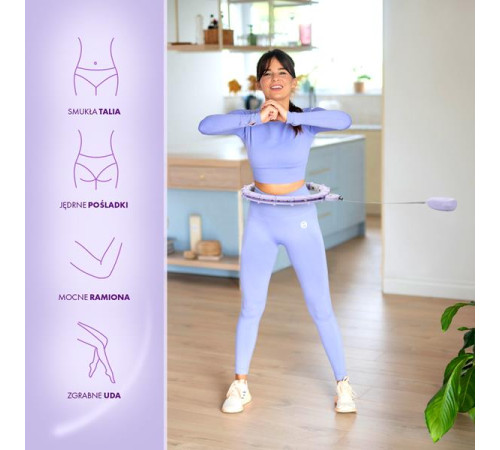 КОМПЛЕКТ ХУЛА-ХУП МАГНІТНИЙ ФІОЛЕТОВИЙ HHM14 З ГАРЮ + ЛІЧИЛЬНИК HMS + ПІДТРИМКА НА ТАЛІЇ BR163 ЧОРНИЙ ПЛЮЗ РОЗМІР