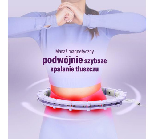 КОМПЛЕКТ ХУЛА-ХУП МАГНІТНИЙ ФІОЛЕТОВИЙ HHM14 З ГАРЮ + ЛІЧИЛЬНИК HMS + ПІДТРИМКА НА ТАЛІЇ BR163 ЧОРНИЙ ПЛЮЗ РОЗМІР