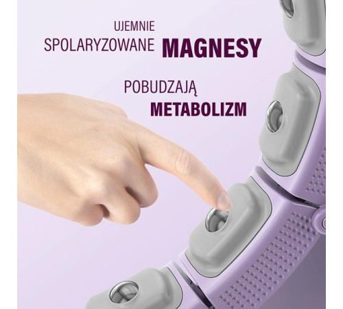 КОМПЛЕКТ ХУЛА-ХУП МАГНІТНИЙ ФІОЛЕТОВИЙ HHM14 З ГАРЮ + ЛІЧИЛЬНИК HMS + ПІДТРИМКА НА ТАЛІЇ BR163 ЧОРНИЙ ПЛЮЗ РОЗМІР