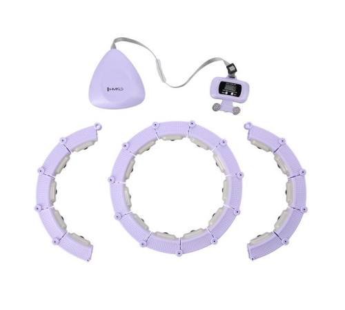 КОМПЛЕКТ ХУЛА-ХУП МАГНІТНИЙ ФІОЛЕТОВИЙ HHM14 З ГАРЮ + ЛІЧИЛЬНИК HMS + ПІДТРИМКА НА ТАЛІЇ BR163 ЧОРНИЙ ПЛЮЗ РОЗМІР