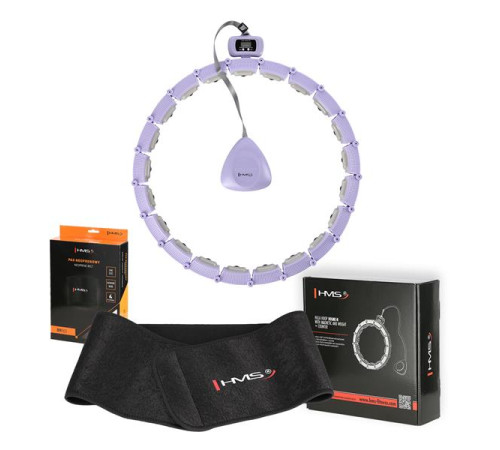 Хула-хуп магнітний HMS HHM14 з лічильником, навантаженням та поясом для схуднення BR163, фіолетовий