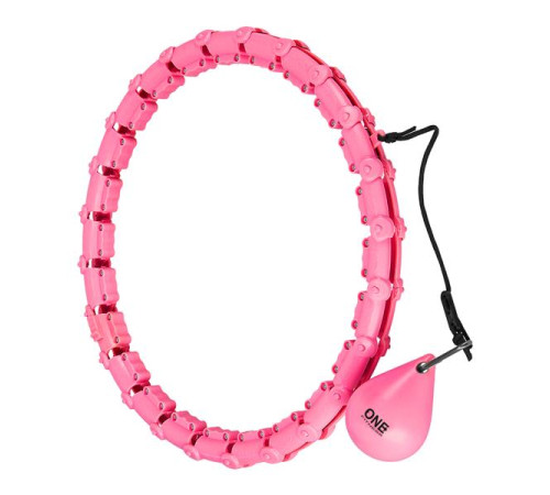 Хула-хуп масажний One Fitness OHA02 з навантаженням та поясом для схуднення BR160, рожевий