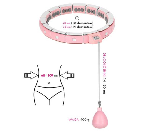 Набір регульований обруч HMS FH06 з вагою та лічильником + опора для талії BR160