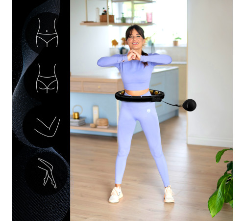 Хула-хуп магнітний HMS HHM13 з лічильником та навантаженням, чорно-золотий