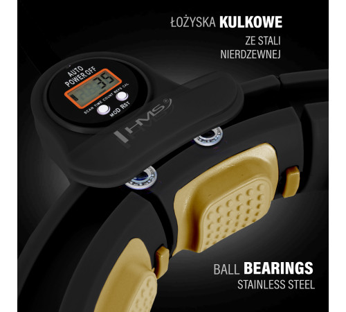 Хула-хуп магнітний HMS HHM13 з лічильником та навантаженням, чорно-золотий