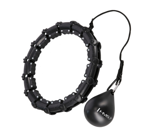 Хула-хуп масажний HMS HHW02 з навантаженнямта поясом для схуднення BR163, чорно-червоний