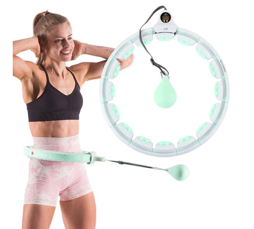 Хула-хуп HMS HHW06 з лічильником, навантаженням та поясом для схуднення BR163, м'ятний