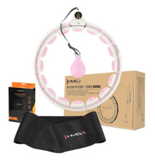 Хула-хуп HMS HHW06 з лічильником, навантаженням та поясом для схуднення BR163, рожевий