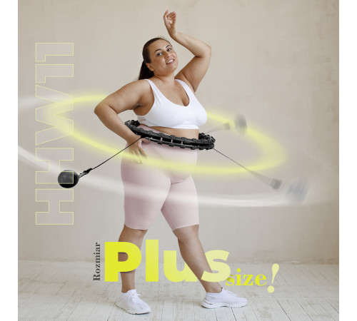 Хула-хуп масажний HMS HHM15 з навантаженням та поясом для схуднення BR16 Plus Size, чорний