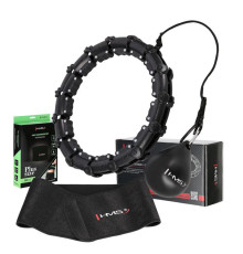 Хула-хуп масажний HMS HHM15 з навантаженням та поясом для схуднення BR16 Plus Size, чорний