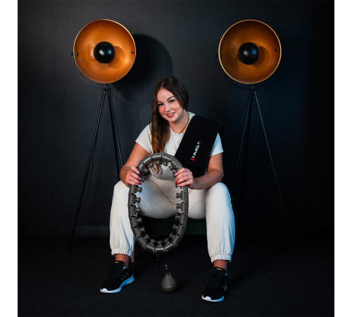 Хула-хуп масажний HMS HHM12 з навантаженням та поясом для схуднення BR163 Plus Size, чорний