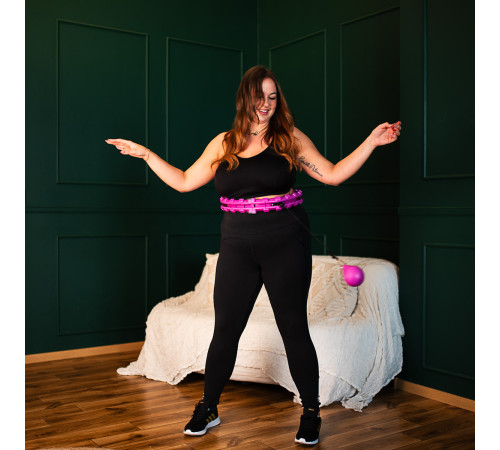 Хула-хуп масажний HMS HHM12 з навантаженням та поясом для схуднення BR163 Plus Size, фіолетовий