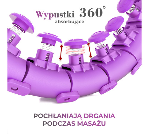 Хула-хуп масажний HMS HHM12 з навантаженням та поясом для схуднення BR163 Plus Size, фіолетовий