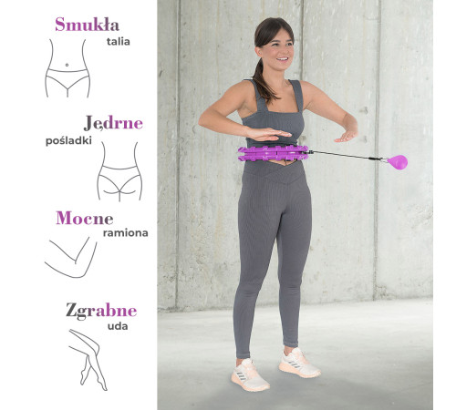 Хула-хуп масажний HMS HHM12 з навантаженням та поясом для схуднення BR163 Plus Size, фіолетовий