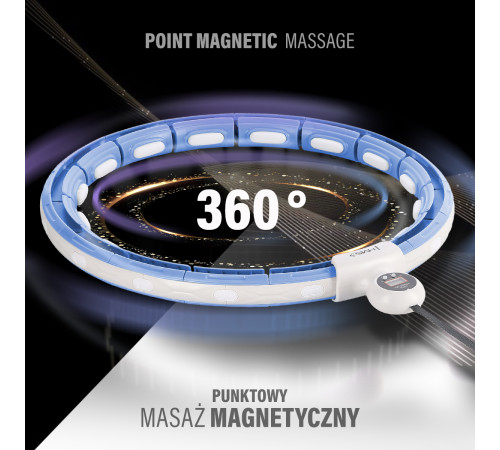 Хула-хуп магнітний HMS HHM15 з лічильником, навантаженням та поясом для схуднення BR16, блакитний