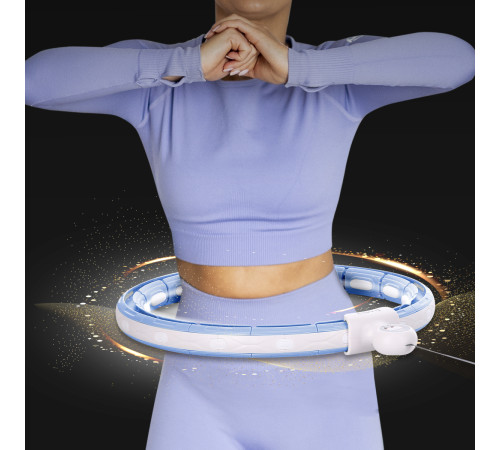 Хула-хуп магнітний HMS HHM15 з лічильником, навантаженням та поясом для схуднення BR16, блакитний