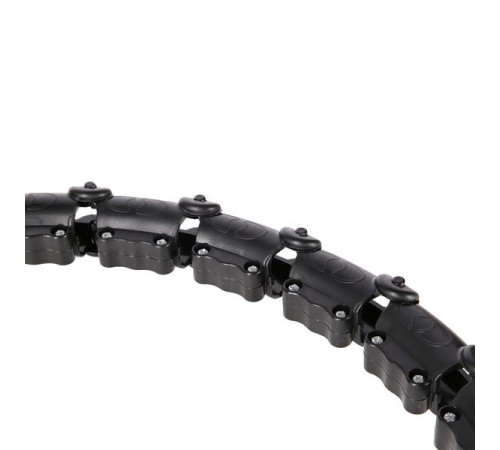 КОМПЛЕКТ HULA HOOP HHW02 ЧОРНИЙ З ОБтяжувачем HMS + ПІДТРИМКА НА ТАЛІЇ BR163 ЧОРНИЙ ПЛЮЗ РОЗМІР