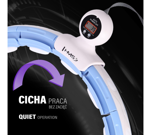 Хула-хуп магнітний HMS HHM15 з лічильником, навантаженням та поясом для схуднення BR16 Plus Size, блакитний