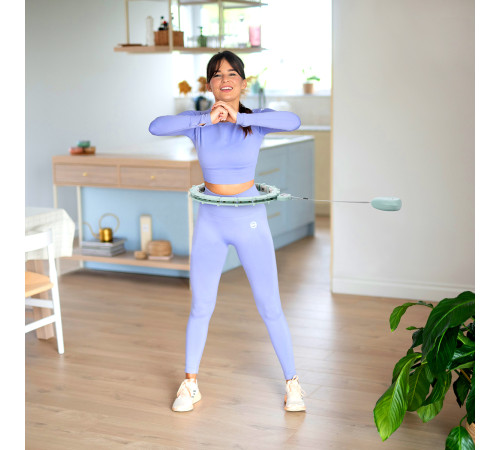 Хула-хуп магнітний HMS HHM14 з лічильником, навантаженням та поясом для схуднення BR163, зелений