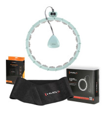 Хула-хуп магнітний HMS HHM14 з лічильником, навантаженням та поясом для схуднення BR163, зелений