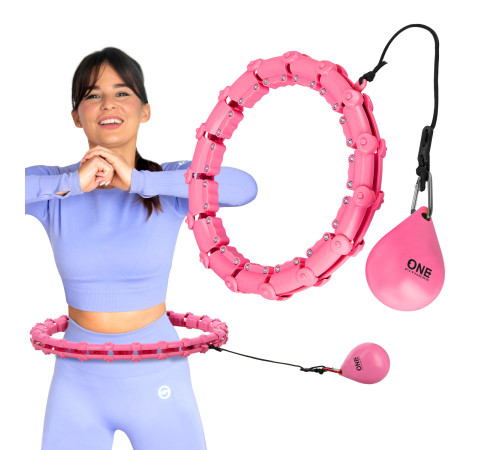 Хула-хуп масажний One Fitness OHA02 з навантаженням, рожевий