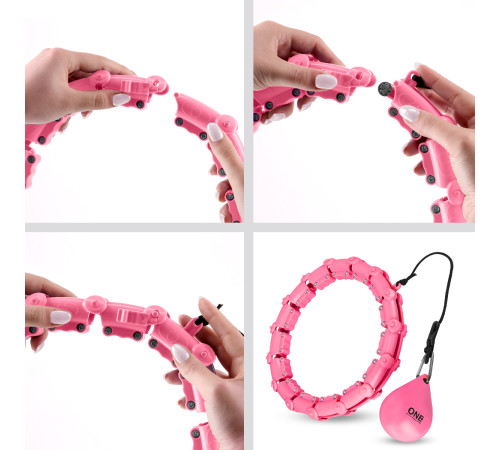 Хула-хуп масажний One Fitness OHA02 з навантаженням, рожевий