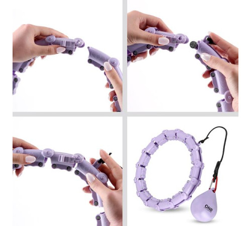 Хула-хуп масажний One Fitness OHA02 з навантаженням, фіолетовий