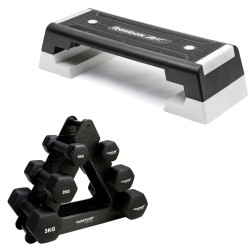 Степ-платформа Reebok Step Set зі стійкою з гантелями Tunturi 