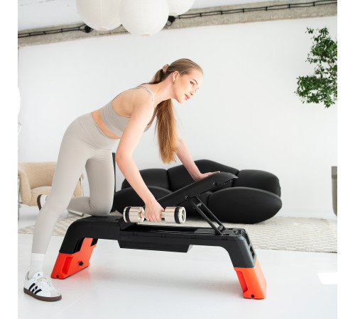 Степ-платформа з функцією лави HMS AS009 PRO, чорно-помаранчева