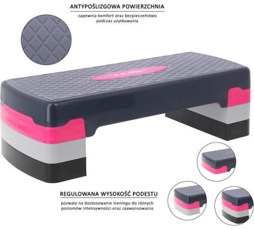 Степ-платформа HMS Step AS002 - сіро-рожева Степ-платформа HMS Step AS002 - сіро-рожева