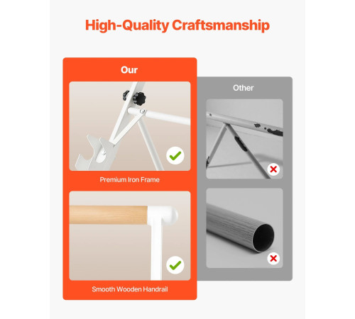 Балетна планка VEVOR CD-WDG08, біла