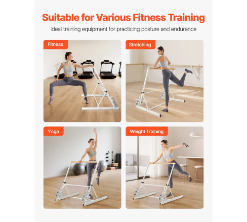 Балетна планка VEVOR CD-WDG08, біла