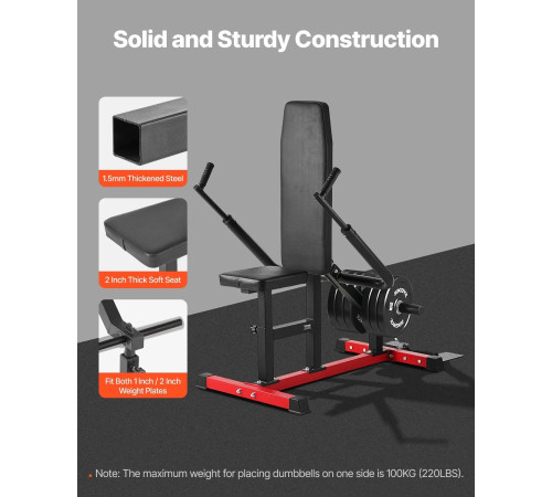 Тренажер для жиму VEVOR 204 кг, чорно-червоний