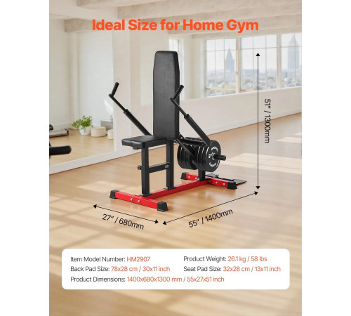 Тренажер для жиму VEVOR 204 кг, чорно-червоний