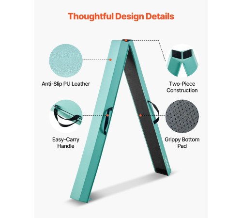 Дитяча гімнастична балка VEVOR SWS8EVAPU 2,35, м'ятно-зелений