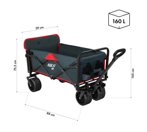 Візок розкладний NILS CAMP NC2601 160 л 