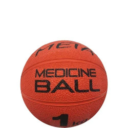 Медбол Meta Colour Medicine 1 кг, 19,5 см, оранжево-чорний
