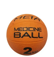 Медбол Meta Colour Medicine Ball 2 кг, розмір 19,5 см, оранжево-чорний