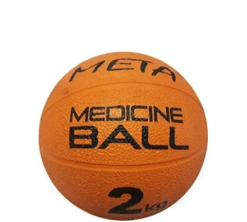 Медбол Meta Colour Medicine Ball 2 кг, розмір 19,5 см, оранжево-чорний