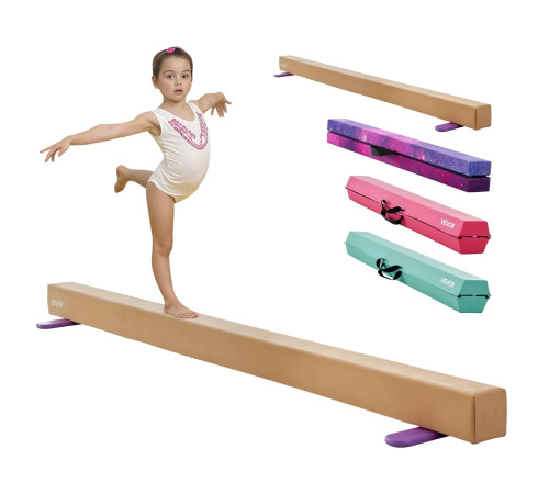 Дитяча гімнастична балка VEVOR МД-89 2,4 м, бежевий