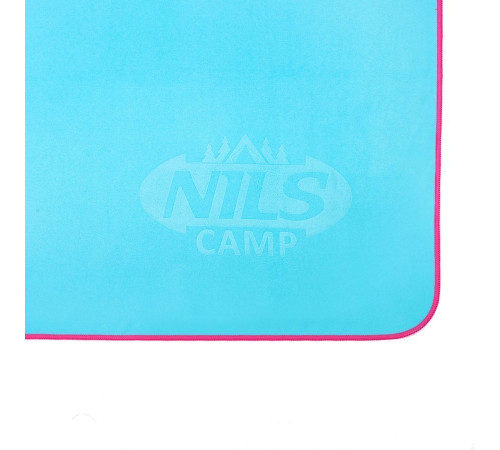 Рушник з мікрофібри NCR13 200x90 cm NILS CAMP - блакитний з рожевим елементом