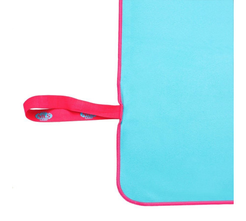 Рушник з мікрофібри NCR13 200x90 cm NILS CAMP - блакитний з рожевим елементом