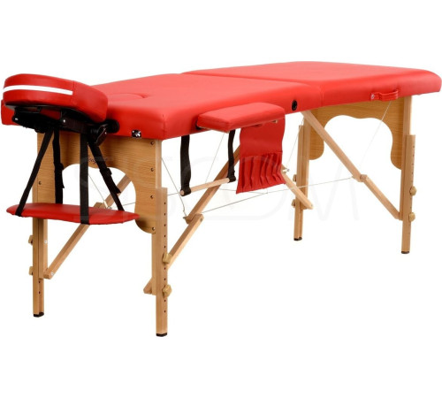 Масажний стіл Bodyfit 2-сегментний дерев'яний, червоний