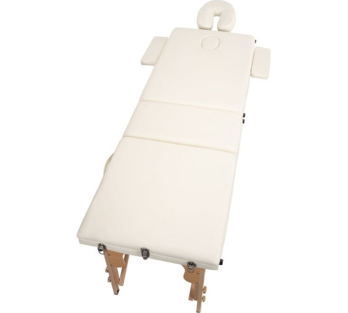Масажний стіл Bodyfit XXL 3-сегментний дерев'яний, білий