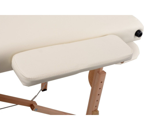 Масажний стіл Bodyfit XXL 3-сегментний дерев'яний, білий